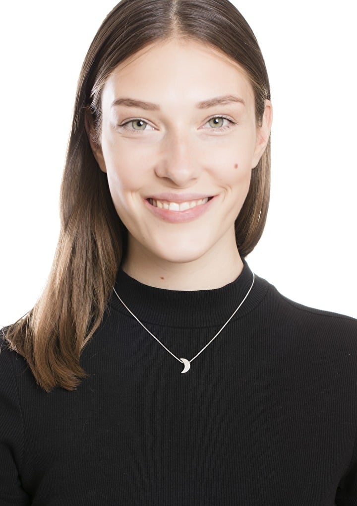 Half Moon Silver Necklace