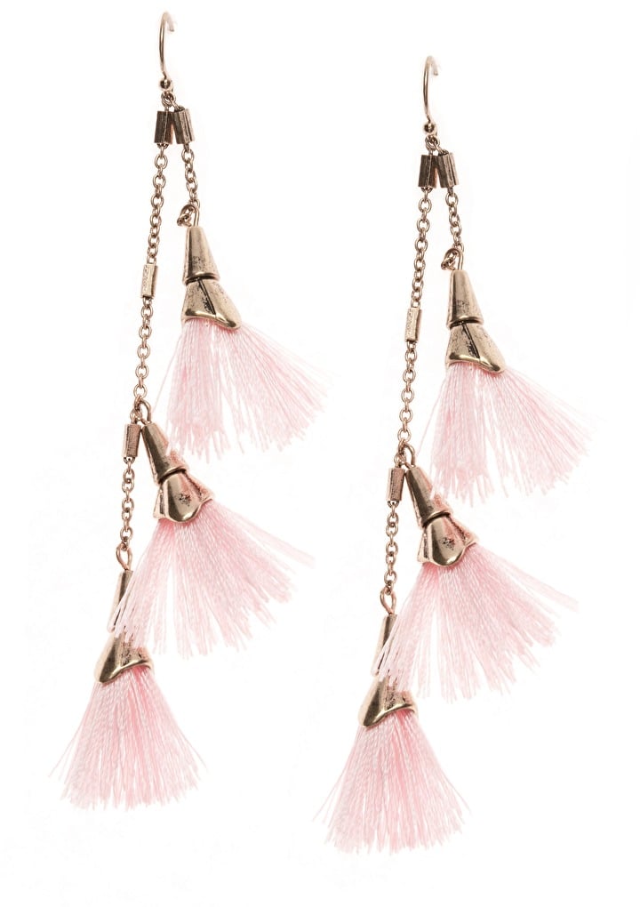 Pink Chain Tassel Earrings
