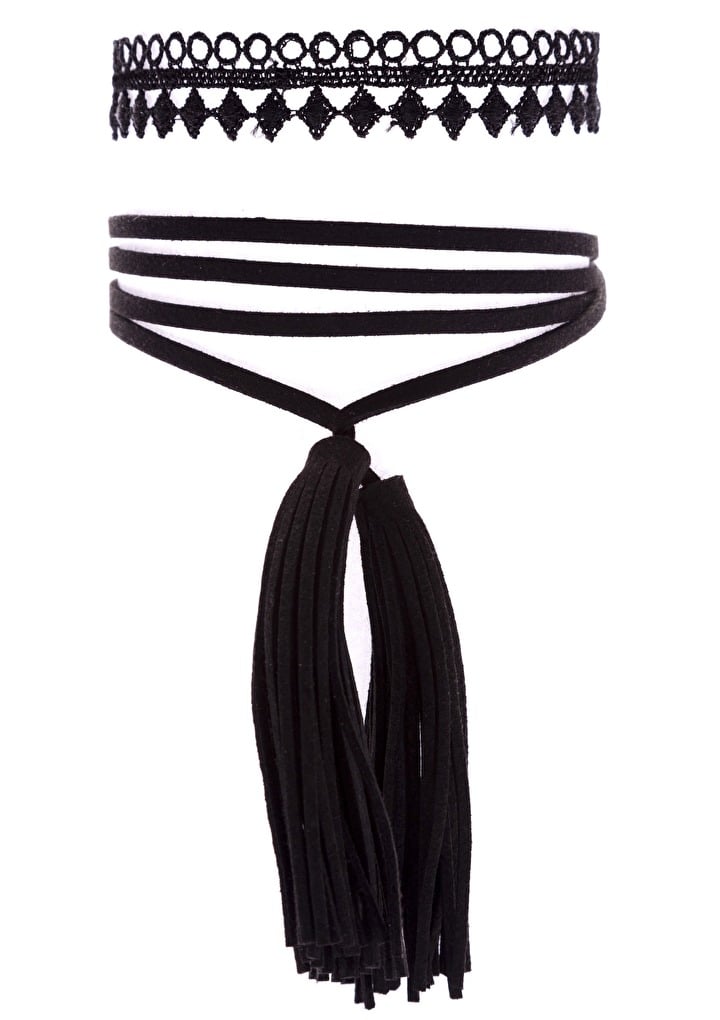 Lace Tassel Choker Set