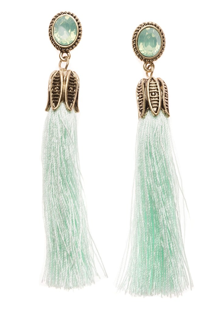 Fresh Mint Tassel Earrings