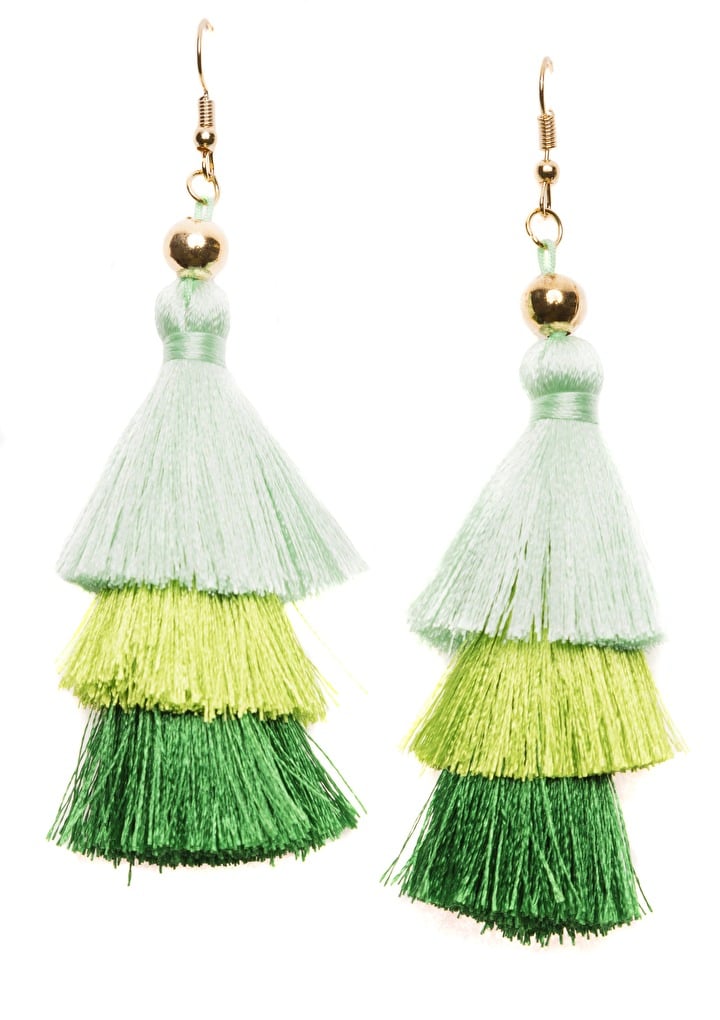 Green Tassel Earrings