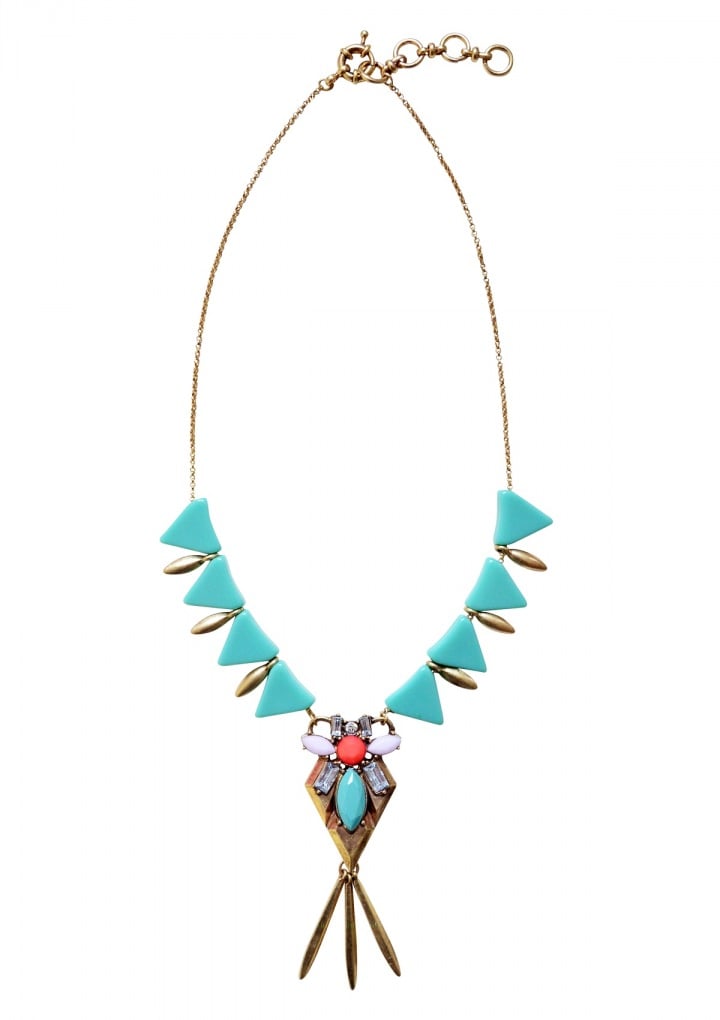 Geometric Triangle Statement Necklace In Mint