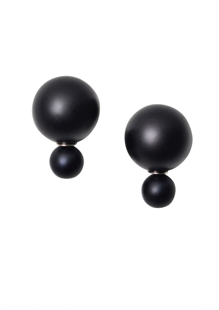 Simplicity Pearl Earrings in Black Matte