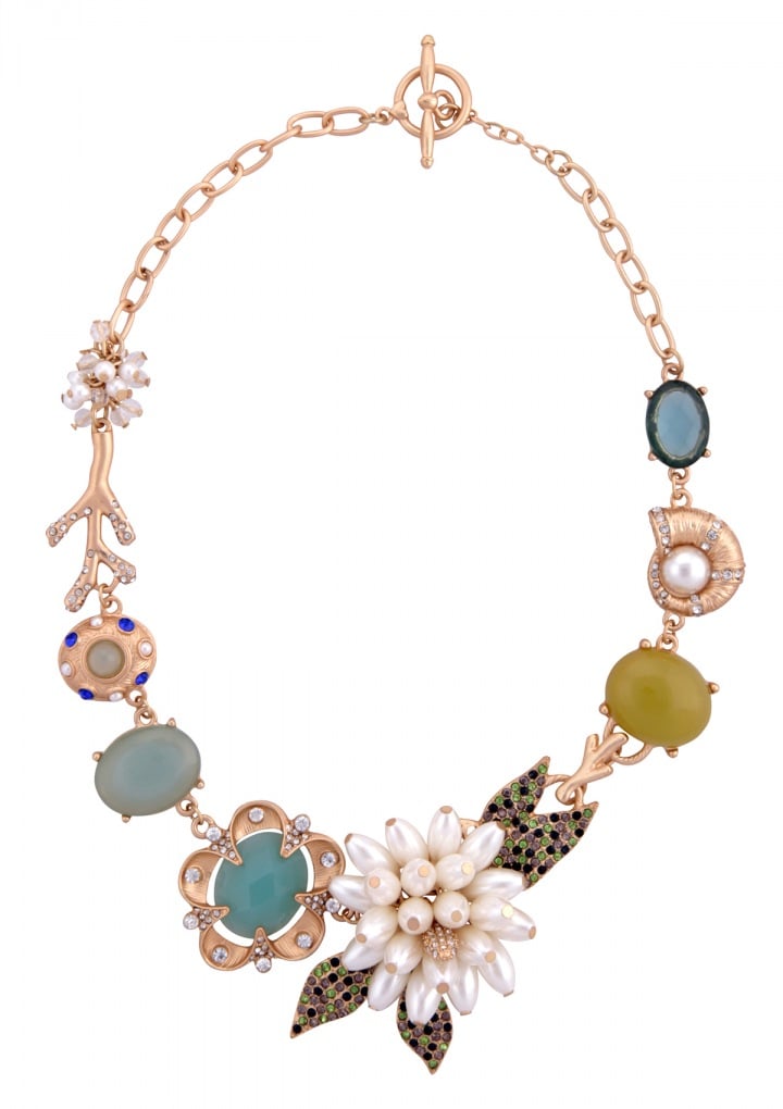 White Pearl Floral Statement Necklace