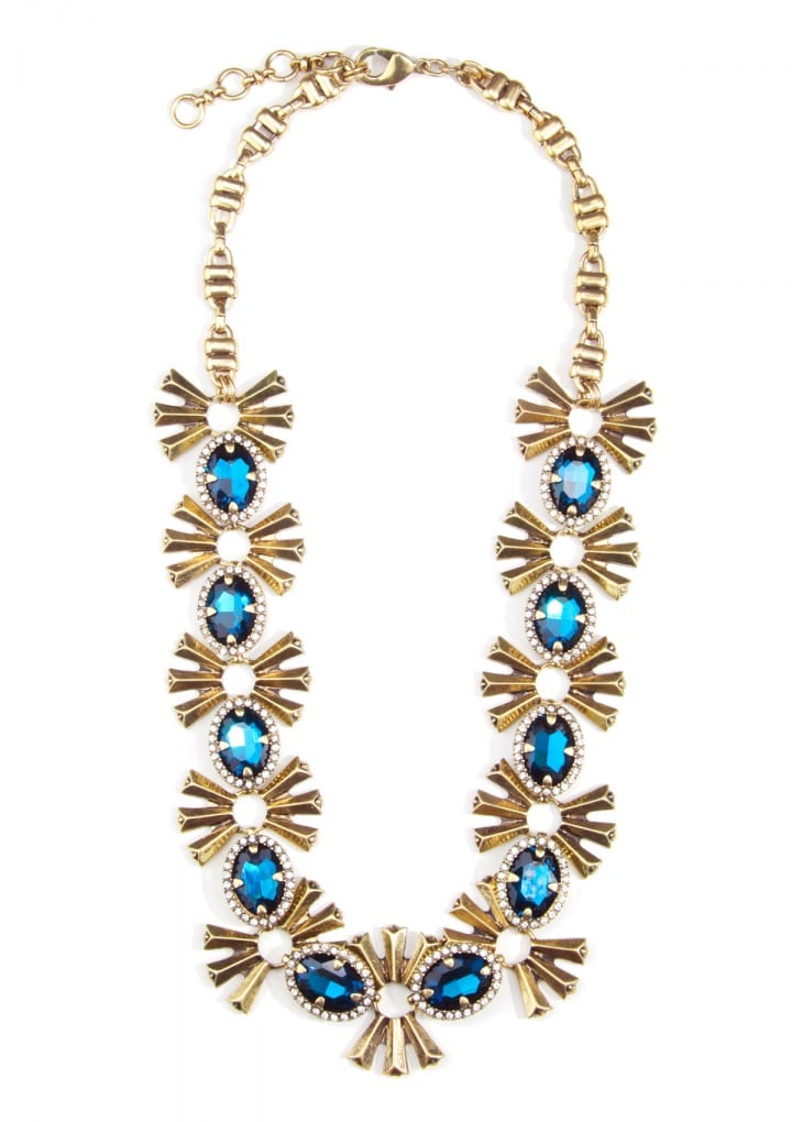 Royal Blue Flower Statement Necklace