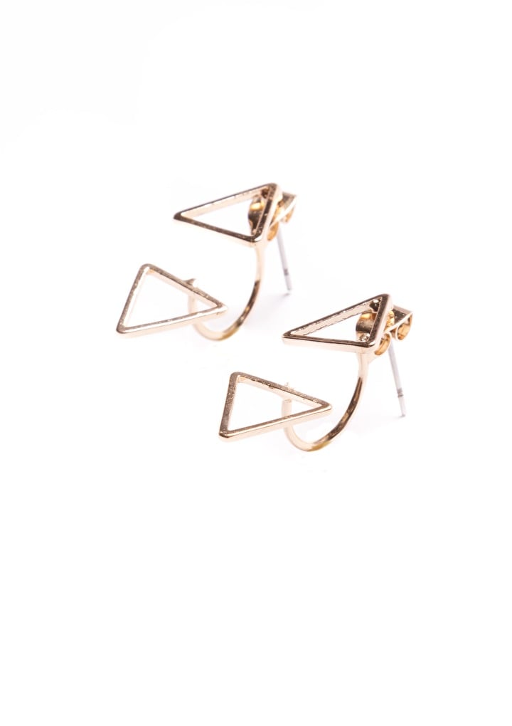 Opposites Attract Gold Triangle Ear Jackets