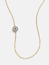18K Gold Asymmetrical Evil Eye Necklace