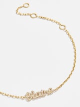 18K Gold PavÃ© Custom Nameplate Bracelet