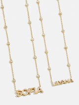 18K Gold Custom Yasmine Nameplate Necklace