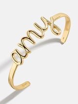 18K Gold Custom Nameplate Cuff Bracelet