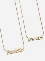18K Gold Box Chain Custom Nameplate Necklace