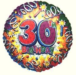 Birthday Explosion 30 Balloon (Standard)
