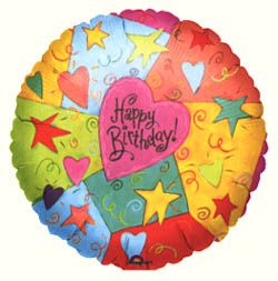 Birthday Hearts And Swirls Balloon (Standard)
