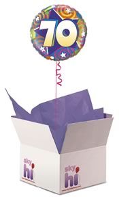 70th Birthday Balloon in a Box (Standard)