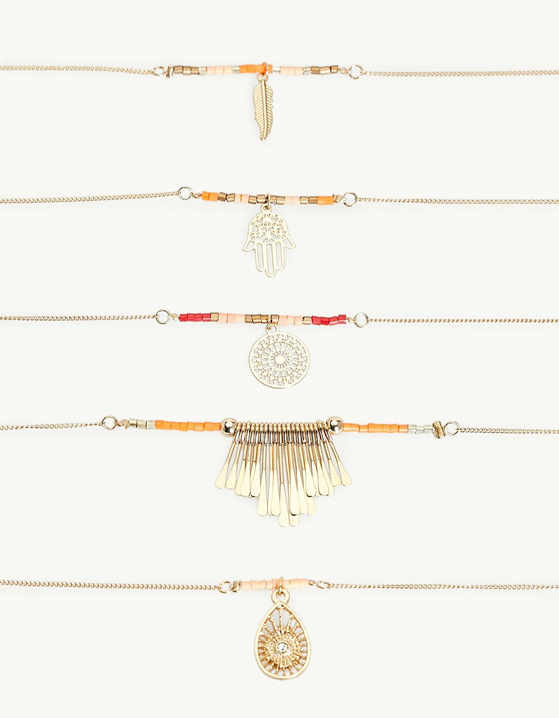 Set Of 5 Seed Bead Necklaces