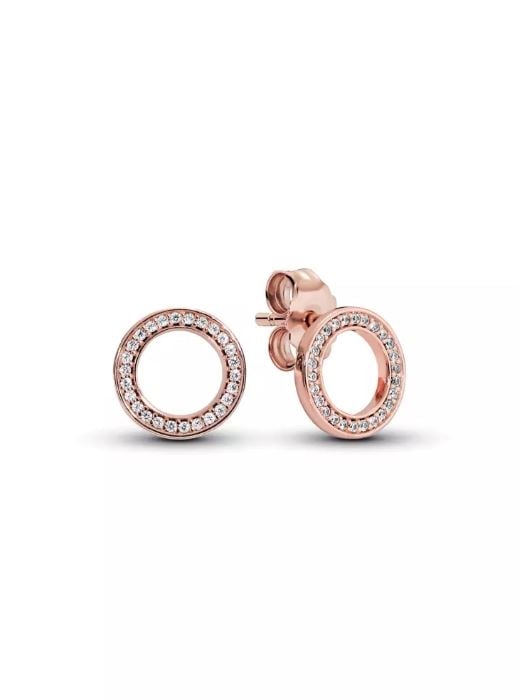 Sparkling Circle Stud Earrings