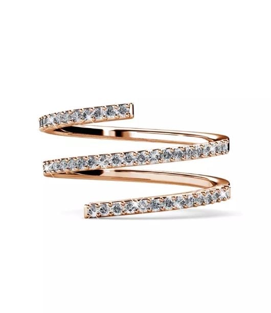 KRYSTAL COUTURE Twirler Ring Embellished with Swarovski crystals-6