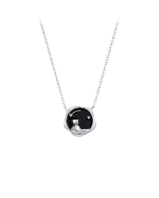 925 Sterling Silver Fashion Temperament Little Prince Flower Pendant with Necklace