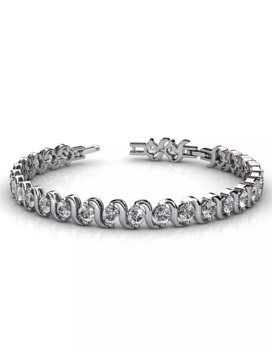 KRYSTAL COUTURE Venice Tennis Bracelet Embellished with Swarovski crystals - White Gold/Clear