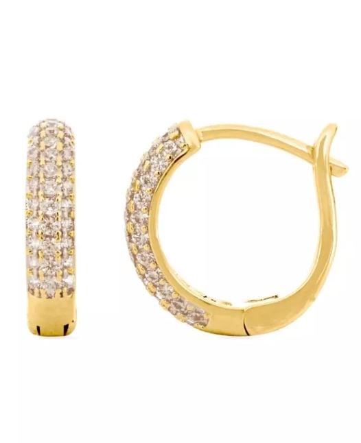 14k Gold Plated Miton Hoop Earrings