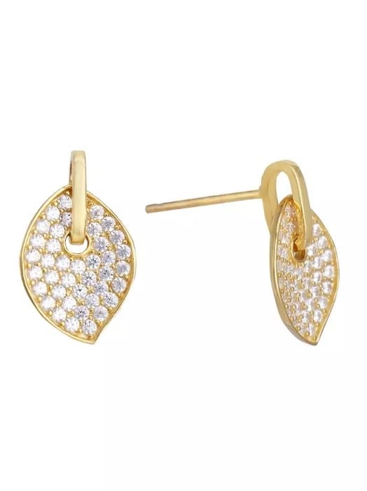 18k Gold Leaf Drop Earrings