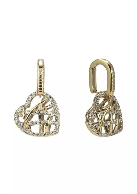 Heart Cage Huggie Earrings