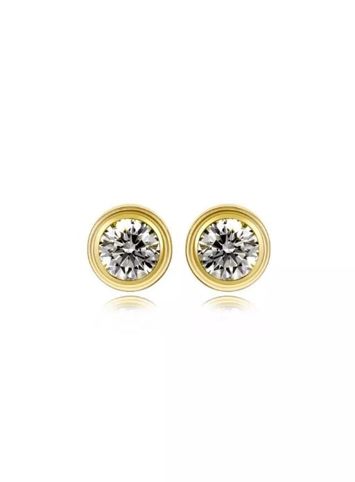 Lux Zirconia Solitaire Stud Earrings In Gold