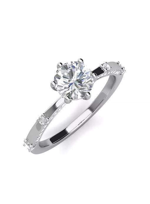 CELESTA Moissanite Diamond - Mon Elinor 2 CARAT Ring (925 Silver with 18K Gold Plating) by Her Jewellery