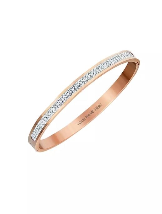 CELOVIS - Layla Twin-Row Dias Bangle in Rose Gold