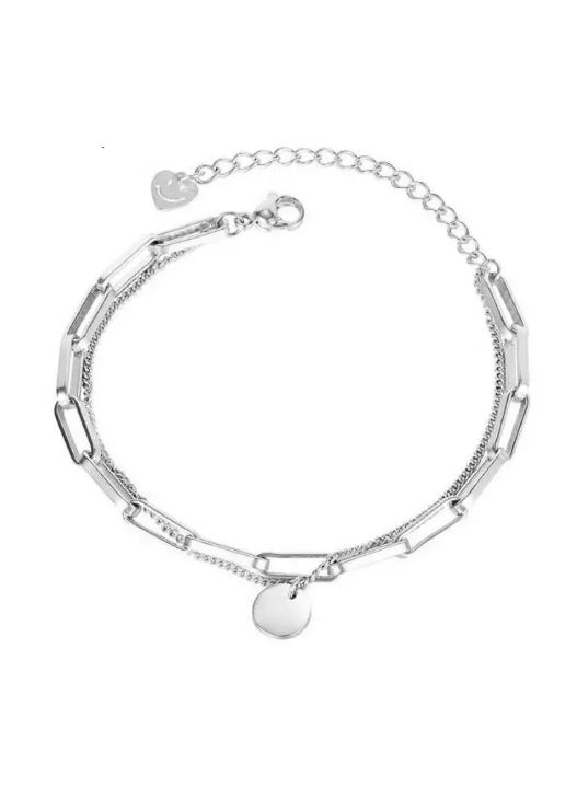 CELOVIS - Lukas Pendant Multi-Chain Bracelet in Silver