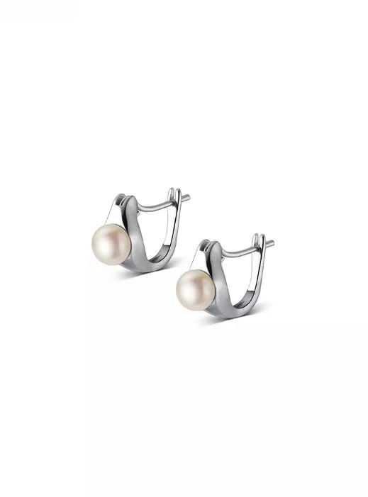 925 Silver Zircon Freshwater Pearl Earrings JW AR-M01519