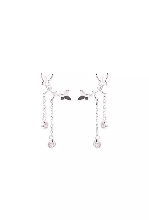 Women's Butterflies Stud Earrings - Silver