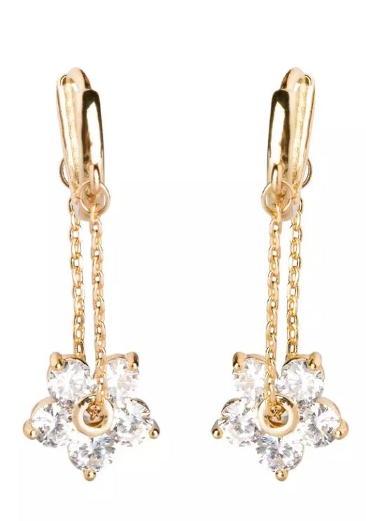 18k Gold Plated Kanon Drop Hoop Earrings