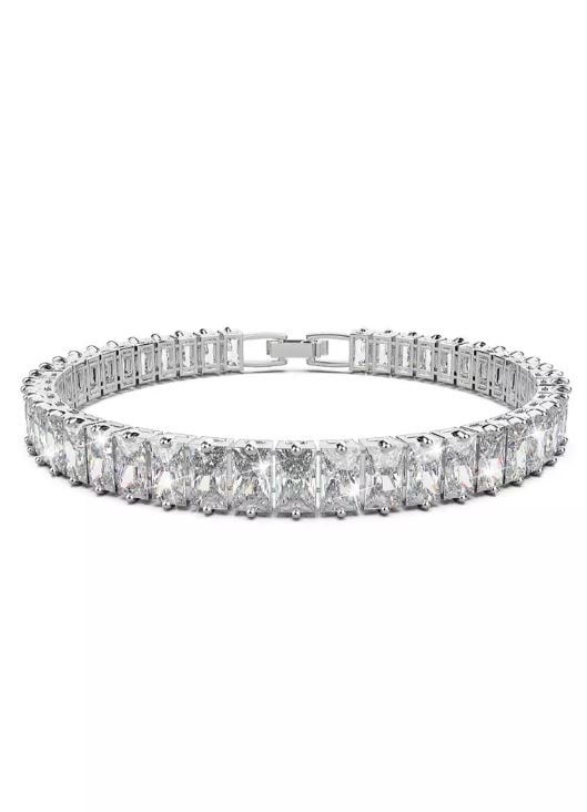 BULLION GOLD Ballerina Baguette Set Bracelet in White Gold