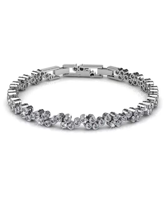 KRYSTAL COUTURE Prestige Bracelet Embellished with Swarovski crystals-White Gold/Clear