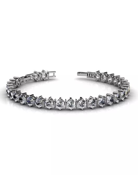 KRYSTAL COUTURE Luxury Bracelet Embellished with Swarovski crystals-White Gold/Clear