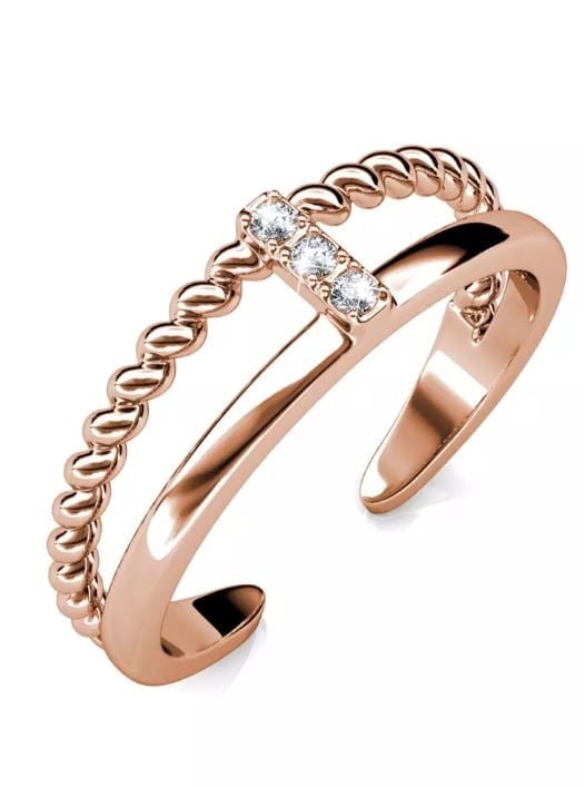 KRYSTAL COUTURE Anchor Ring Embellished with Swarovskicrystals