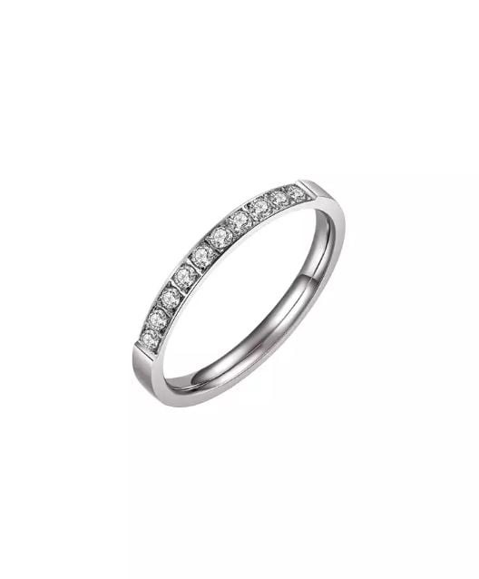 CELOVIS - Diamante Single Band with Zirconia Row Ring (Silver)