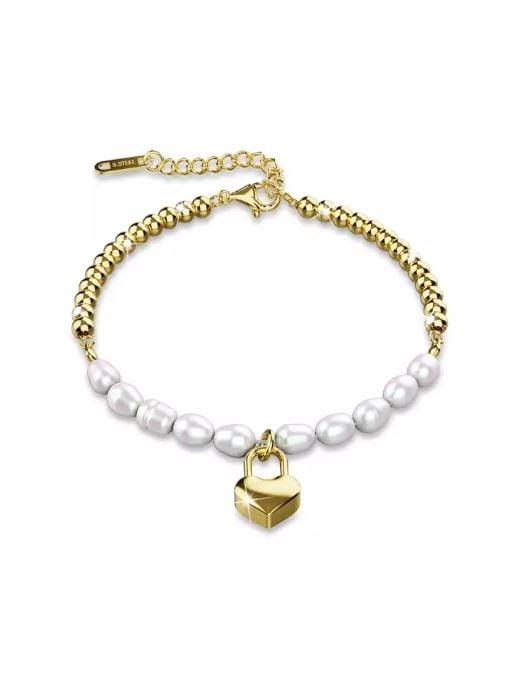 BULLION GOLD Carlisle Heart-Lock Pendant Bracelet