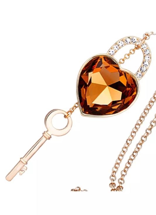 KRYSTAL COUTURE Key 2 My Heart Long Necklace Embellished with Swarovski crystals