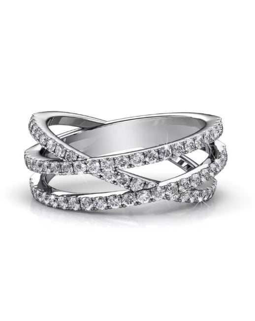 KRYSTAL COUTURE Soulmate Ring Embellished with Swarovski crystals - White Gold/Clear