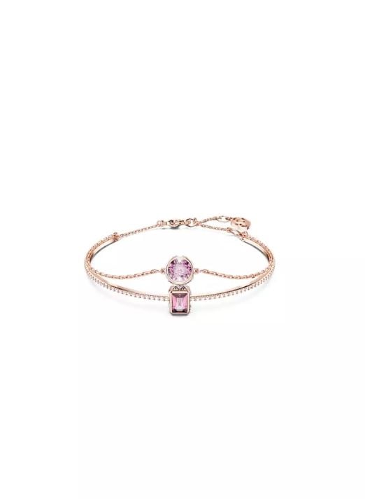 Stilla Bangle Mixed Cuts Pink Rose Gold-Tone Plated