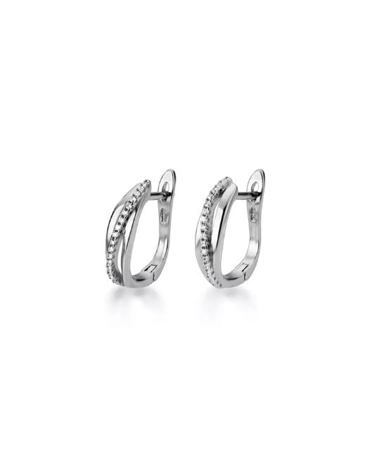 925 Silver Zircon Layered Hoop Earrings JW AR-G5783