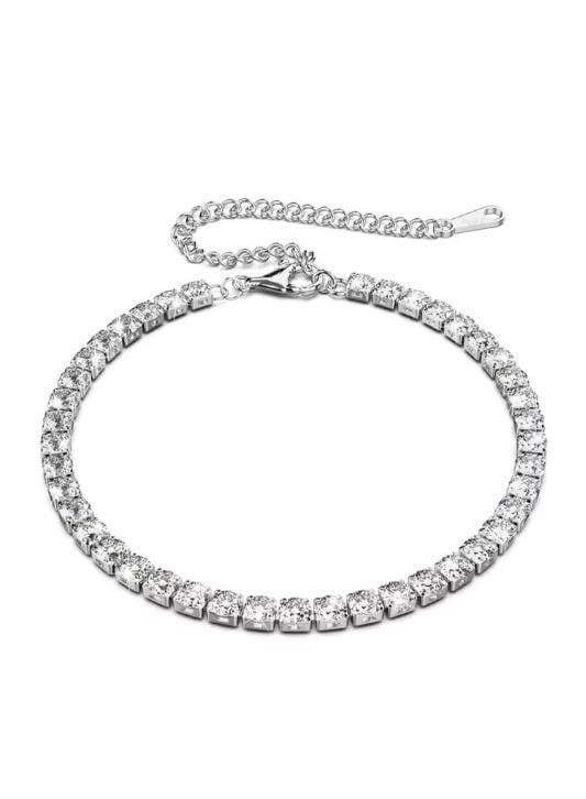 KRYSTAL COUTURE Arena Crystal Tennis Bracelet Embellished with Swarovski® crystals-White Gold/Clear