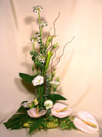 Still Life With Flowers White Anthuriumokkal
