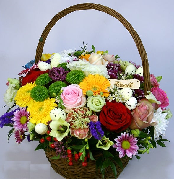 Bright Flower Basket For Easter (Small)