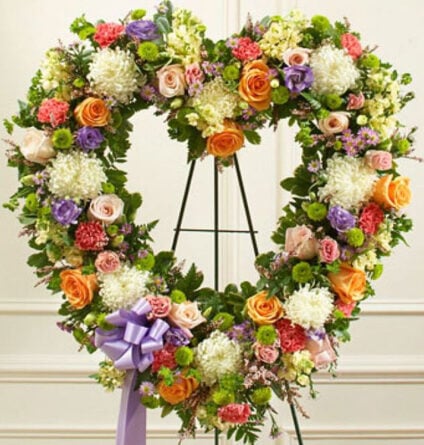Heart wreath - a colorful farewell (Medium)