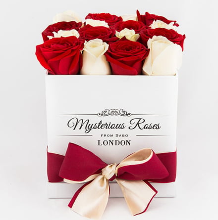 Rózsabox red and white - Rose Box (Medium)