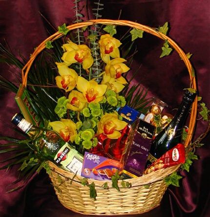 Gift basket with orchid