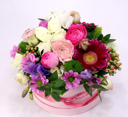 Flower box in pink M